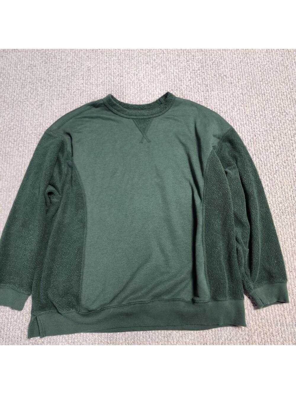 aerie Green Medium Fleece Panel Sweatshirt Pullover - Picture 7 of 9